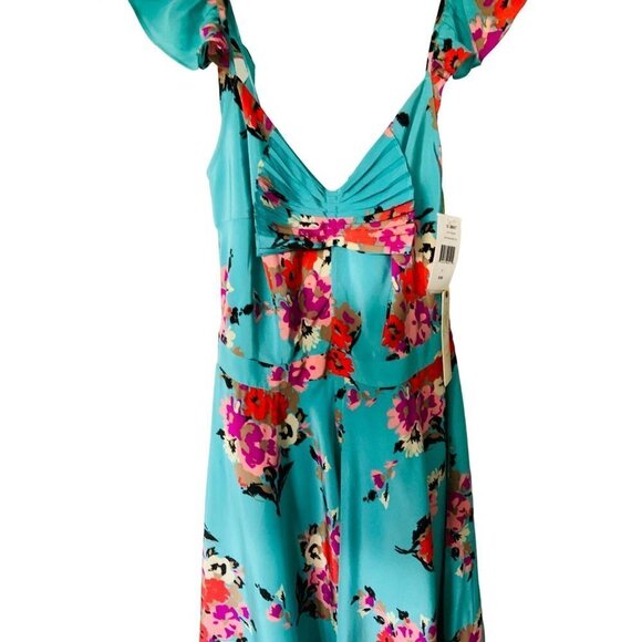 NWT $285 TRACY REESE LADIES MINI RUCHED RUFFLE LINED MULTI COLOR FLORAL  DRESS 0